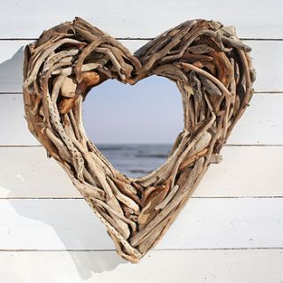 driftwood heart mirror no 9 by buy the sea