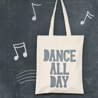 'dance all day' tote bag by alphabet bags
