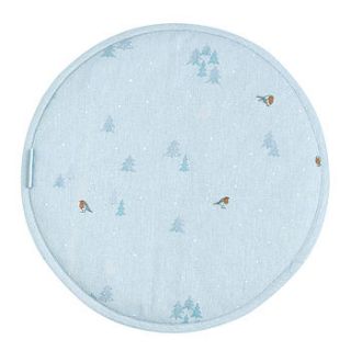 robin red breast round hob cover by sophie allport