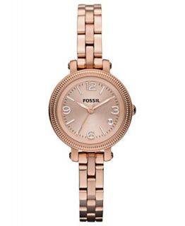 Fossil Womens Heather Mini Rose Gold Tone Stainless Steel Bracelet Watch 26mm ES3136   Watches   Jewelry & Watches