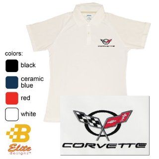 C5 Corvette Embroidered Ladies Performance Polo Shirt White  X Large  BDC5EPL108  Sports Fan Polo Shirts  Sports & Outdoors