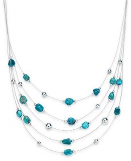 Avalonia Road Stabilized Turquoise Illusion Necklace (12 3/4 ct. t.w.) in Sterling Silver   Necklaces   Jewelry & Watches