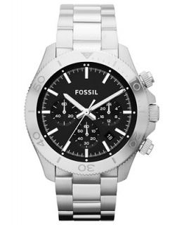 Fossil Mens Chronograph Retro Traveler Stainless Steel Bracelet Watch 45mm CH2848   Watches   Jewelry & Watches