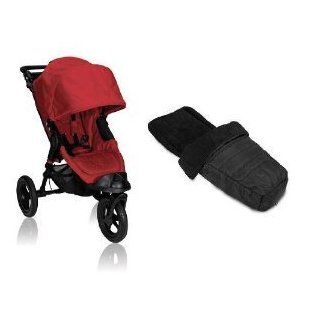 Baby Jogger 2012 City Elite Stroller WITH Baby Jogger Black Footmuff (Red)  Jogging Strollers  Baby