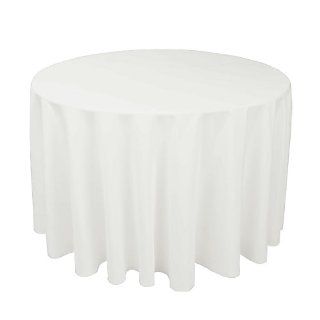 LinenTablecloth 108 Inch Round Polyester Tablecloth White  