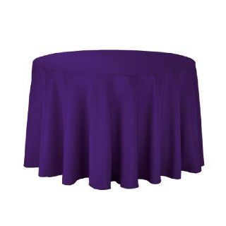 LinenTablecloth 108 Inch Round Polyester Tablecloth Purple  