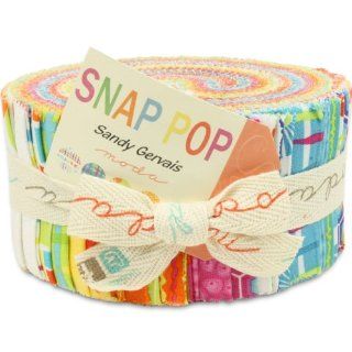 Moda Snap Pop Jelly Roll, Set of 40 2.5x44 inch (6.4x112cm) Precut Cotton Fabric Strips