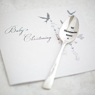 personalised vintage children's spoon by la de da living