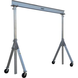 Vestil Aluminum Gantry Crane — Adjustable Height, 4000-lb. Capacity, 12ft.L x 8in.H Beam, 9ft.6in. to 12ft. Under I-Beam Range, Model# AHA-4-12-12  Gantry Cranes