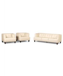 Alessia Leather Sofas, 3 Piece Set (Sofa, Loveseat and Chair)   Furniture