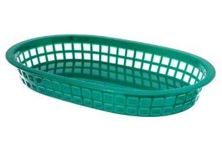 Update International BB107G Plastic Oval Fast Food Basket, 7 Inch, Green (Case of 12) Kitchen & Dining