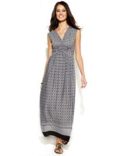 MICHAEL Michael Kors Short Sleeve Geo Print Maxi Dress   Dresses   Women