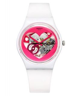 Swatch Watch, Womens Swiss A LA Folie Scented White Silicone Strap 34mm GZ281   Watches   Jewelry & Watches