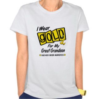I Wear Gold For My GREAT GRANDSON 8 T Shirts