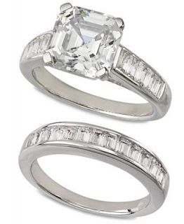 Sterling Silver Ring Set, Swarovski Zirconia Bridal Ring and Band Set (10 1/5 ct. t.w.)   Rings   Jewelry & Watches