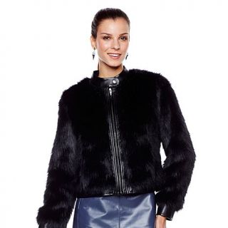 G by Giuliana Rancic Faux Fur Jacket with Trim