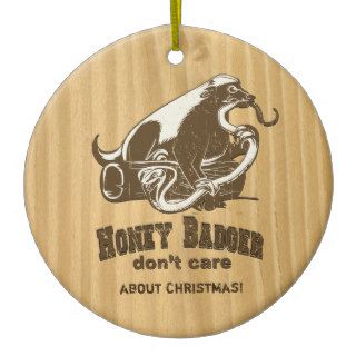 Honey Badger Don't Care about Christmas Faux Wood Christmas Tree Ornament