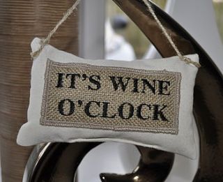 wine o'clock cushion sign by iredale towers