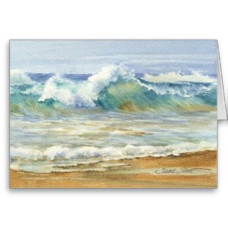 Tropical Wave Watercolor Greeting Card