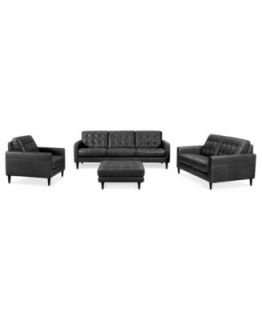 Carla Leather Living Room Furniture, 2 Piece Sofa Set (Sofa & Loveseat)   Furniture