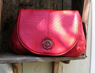 handmade cherry red chunky clutch bag by olive archer