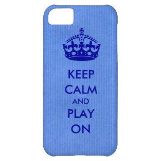 Keep Calm and Play On Blue Kraft Paper iPhone 5C Covers