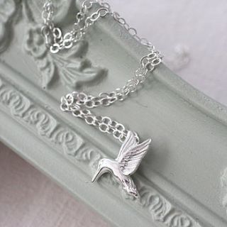hummingbird sterling silver charm necklace by magpie living