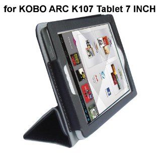 Kobo Arc K107 (7 Inch) Tablet Custom Fit Portfolio Leather Case Cover with Built In Stand  Black Computers & Accessories