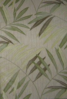 Bamboo Leaf Print 60" X 104" Vinyl Tablecloth with Flannel Back  