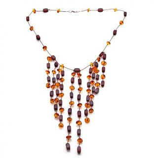 Age of Amber Hand Knotted Multicolor Cascading Amber Bead 22" Necklace