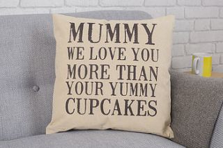 mummy i love you more than cushion by tillyanna