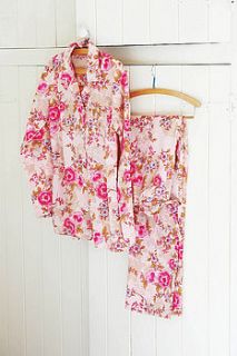 pink floral pyjama set by caro london