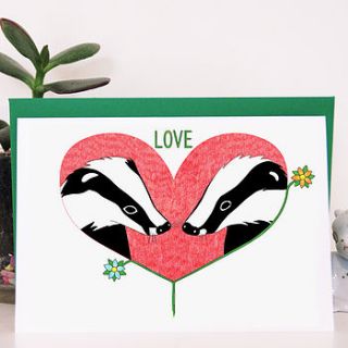 love badgers greeting card by superfumi