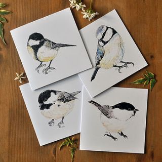 garden birds greeting set by ella johnston art and illustration