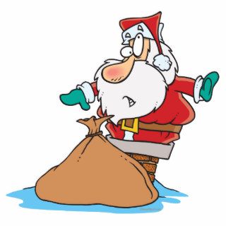 funny santa stuck in chimney cartoon photo cutouts