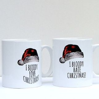 'love hate christmas' mug by kelly connor designs knitting bags and gifts