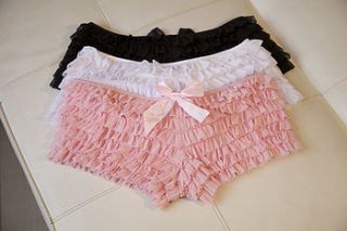 vintage style wedding frilled french knickers by hannah makes things