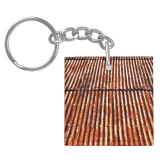 Rusty Corrugated Tin Roof Key Chain