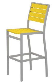 POLYWOOD A102FASLE Euro Bar Side Chair, Textured Silver/Lemon  Patio Dining Chairs  Patio, Lawn & Garden