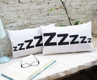 pair of 'zzzzz' cushion covers by cushions covered