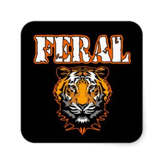 Feral Gear Designs   Feral Tiger Head Orange Stickers