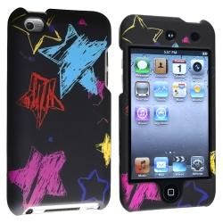 Black/ Star Rubber Coated Case for Apple iPod Touch Generation 4 BasAcc Cases & Holders