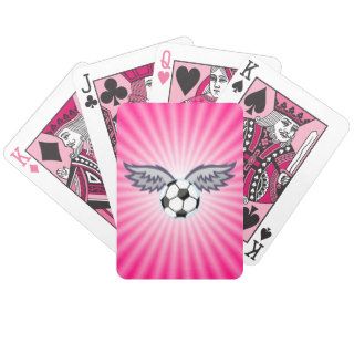 Soccer Ball Wings; Pink Card Decks