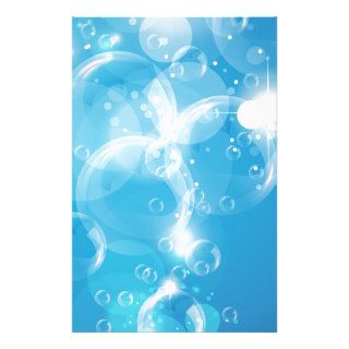 Blue Underwater Bubble Stationery Paper