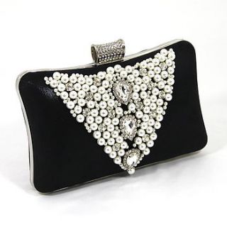pearl and jewel encrusted clutch bag by my posh shop
