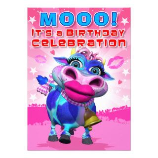 Birthday Invite  Kiss Moo (The GiggleBellies)