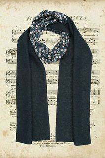 british tweed scarf in teal by the rose