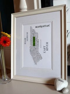 manhattan map print by mcmurchie & mcmurchie