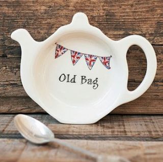'old bag' teabag dish by sweet william designs