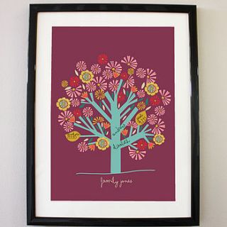 personalised family tree print by geri loves emi